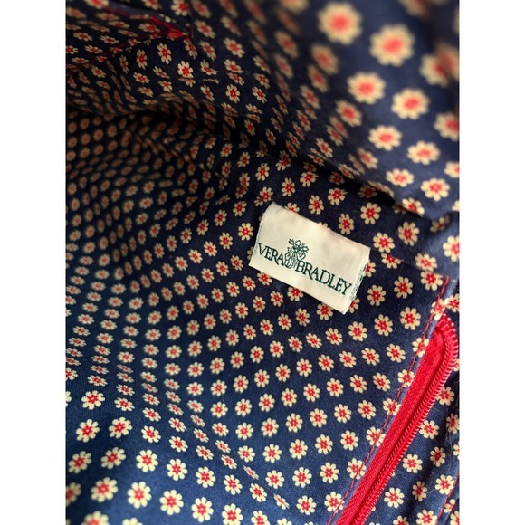 Vintage Vera Bradley Quilted Red Floral Tote Bag - Picture 4 of 6